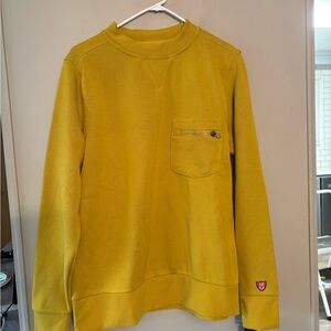 NWT Men's Arthur Beale  Mustard Sweater with Pocket Sz small
